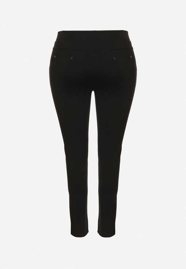Born2be - Czarne Dopasowane Spodnie Skinny z Gumką w Talii i Kieszeniami Avenelle. Okazja: na co dzień. Kolekcja: plus size. Kolor: czarny. Styl: klasyczny, casual