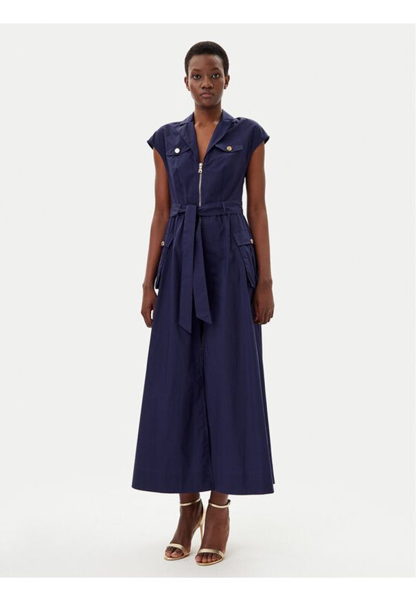 Gaudi Sukienka koszulowa 511FD15014 Niebieski Regular Fit. Kolor: niebieski. Materiał: bawełna. Typ sukienki: koszulowe