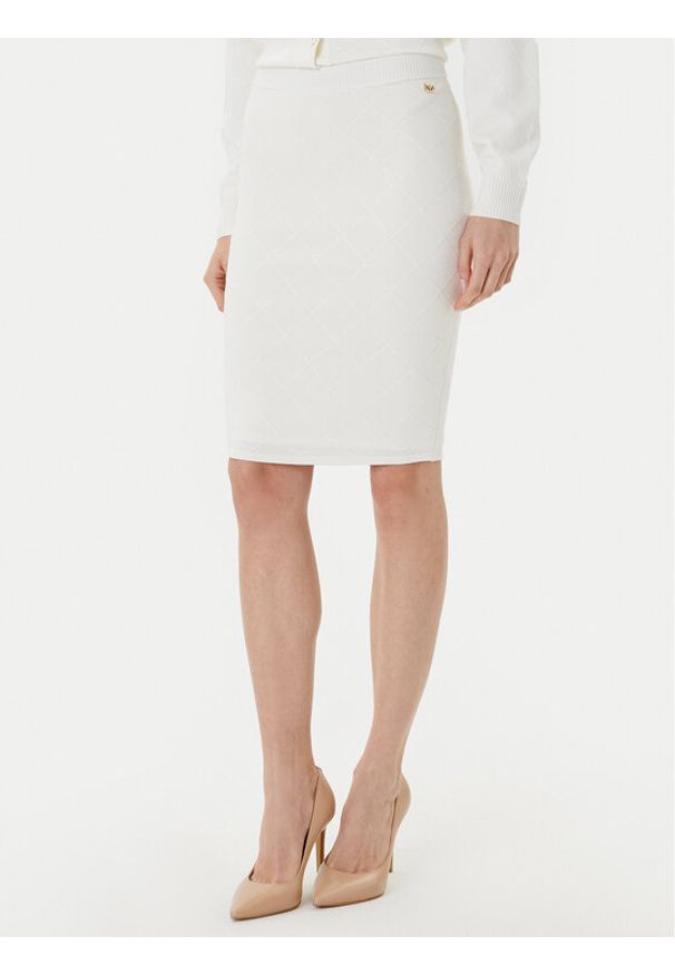 Marciano Guess Spódnica midi 5YGD29 5036Z Biały Slim Fit. Kolor: biały. Materiał: wiskoza