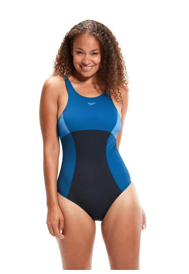 Strój Kąpielowy Speedo Shaping Enlace Printed – Czarno-Niebieski – Rozmiar 40. Kolor: niebieski
