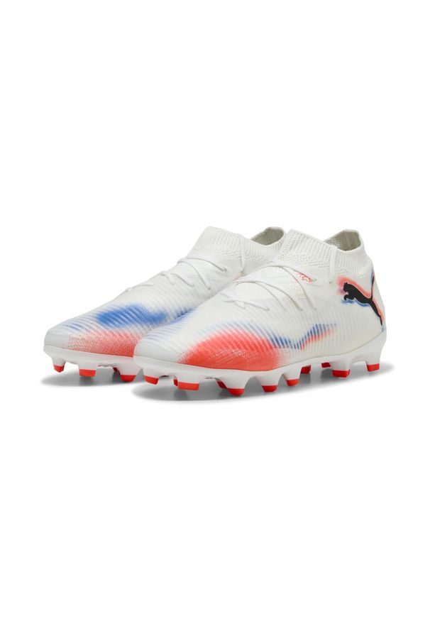Puma - Młodzieżowe buty piłkarskie FUTURE 8 PRO FG/AG PUMA White Black Glowing Red. Kolor: czerwony, biały, wielokolorowy, czarny. Sport: piłka nożna