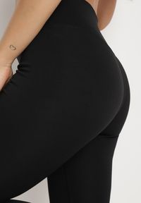Born2be - Czarne Legginsy z Wysokim Stanem Parefia. Okazja: na co dzień. Stan: podwyższony. Kolor: czarny. Materiał: dzianina, materiał. Styl: sportowy, casual #6