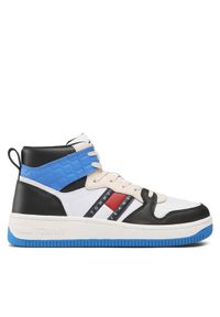 Tommy Jeans Sneakersy Mid Cut Basket EM0EM01075 Biały. Kolor: biały. Materiał: skóra