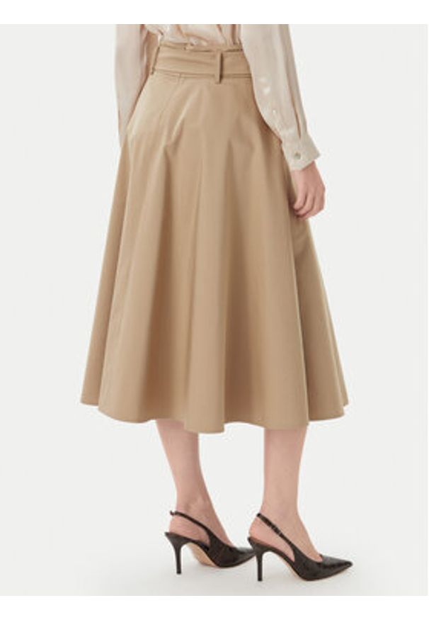 Marella Spódnica trapezowa Tappeto 2613101101 Beżowy Regular Fit. Kolor: beżowy. Materiał: bawełna