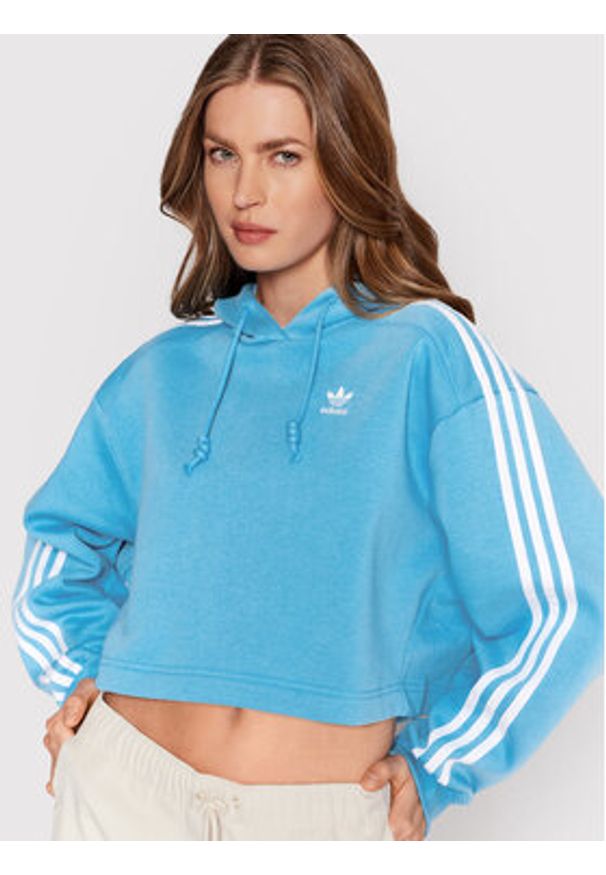 Adidas - adidas Bluza adicolor Classics HC2014 Niebieski Relaxed Fit. Kolor: niebieski. Materiał: bawełna, syntetyk