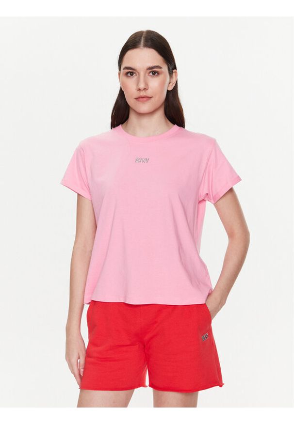 DKNY Sport T-Shirt DP1T8521 Różowy Classic Fit. Kolor: różowy. Materiał: bawełna. Styl: sportowy