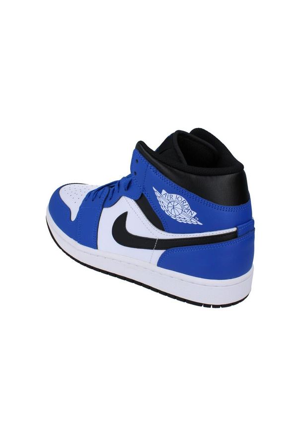 Buty Sportowe Męskie Nike Air Jordan 1 Mid. Okazja: na co dzień. Kolor: niebieski. Materiał: guma, skóra. Sport: bieganie