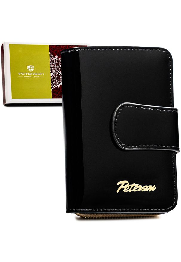 Portfel skórzany Peterson PTN BC-425214 czarny. Kolor: czarny. Materiał: skóra