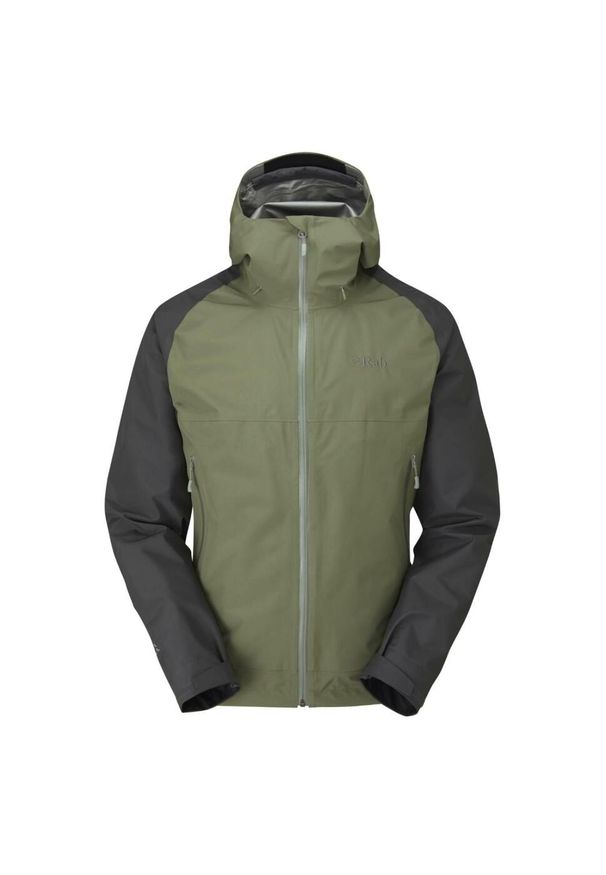 Kurtka przeciwdeszczowa męska Rab Namche Gore-Tex Paclite Jacket z kapturem. Typ kołnierza: kaptur. Kolor: zielony. Technologia: Gore-Tex