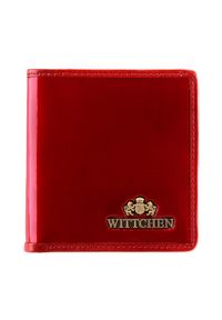 Wittchen - Damski portfel ze skóry lakierowany mały czerwony. Kolor: czerwony. Materiał: lakier, skóra