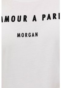 Morgan t-shirt damski kolor biały. Okazja: na co dzień. Kolor: biały. Materiał: bawełna. Wzór: nadruk. Styl: casual #5