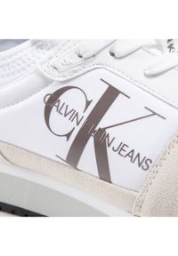 Calvin Klein Jeans Sneakersy Runner Sock Laceup Ny-Lth YM0YM00040 Biały. Kolor: biały. Materiał: materiał #8