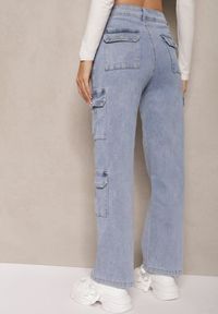 Renee - Jasnoniebieskie Szerokie Jeansy High Waist z Kieszeniami Leorrio. Okazja: na co dzień. Stan: podwyższony. Kolor: niebieski. Styl: elegancki, casual #5