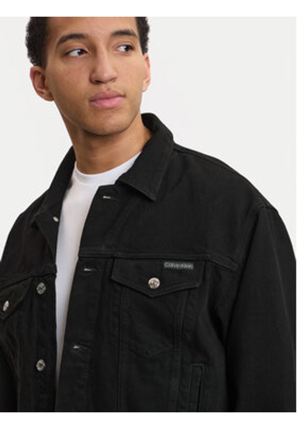 Calvin Klein Jeans Kurtka jeansowa 90S Ck Classic LV04RF706G Czarny Regular Fit. Kolor: czarny. Materiał: bawełna