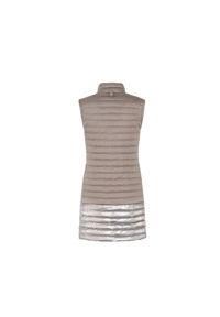 Ochnik - Kurtka puchowa damska z rękawem 3/4 i dzianinowymi mankietami. Kolor: brązowy. Materiał: poliester. Długość: długie. Wzór: aplikacja. Sezon: wiosna, zima. Styl: klasyczny #4