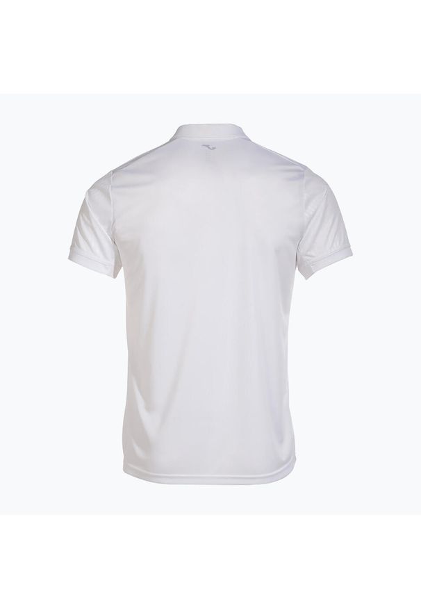 Koszulka polo tenisowa męska Joma Montreal. Typ kołnierza: polo. Kolor: biały. Materiał: mesh, materiał. Sport: tenis