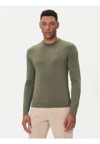 Napapijri Sweter Droz NP0A4I2G Zielony Regular Fit. Kolor: zielony. Materiał: bawełna