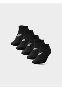 4F JUNIOR - Skarpetki casual przed kostkę (5-pack) chłopięce. Kolor: czarny. Materiał: materiał, bawełna