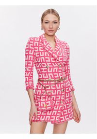 Elisabetta Franchi Sukienka dzianinowa AB-414-32E2-V900 Różowy Regular Fit. Kolor: różowy. Materiał: bawełna, dzianina #1