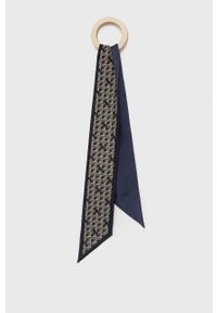 Tory Burch apaszka jedwabna kolor granatowy wzorzysta. Kolor: niebieski. Materiał: jedwab #1
