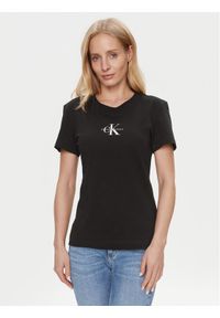 Calvin Klein Jeans T-Shirt Monologo J20J222564 Czarny Slim Fit. Kolor: czarny. Materiał: bawełna #1