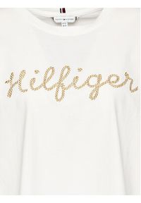 Tommy Hilfiger Curve T-Shirt Gold WW0WW39275 Écru Regular Fit. Materiał: bawełna #3