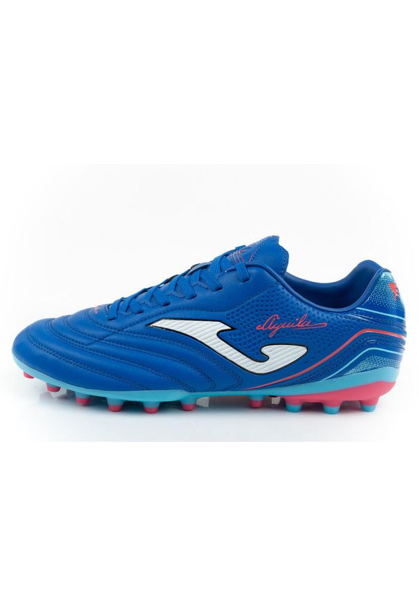 Buty sportowe męskie korki Joma Aguila 2504 buty piłkarskie. Kolor: biały, wielokolorowy, niebieski. Materiał: materiał. Szerokość cholewki: normalna. Sport: piłka nożna