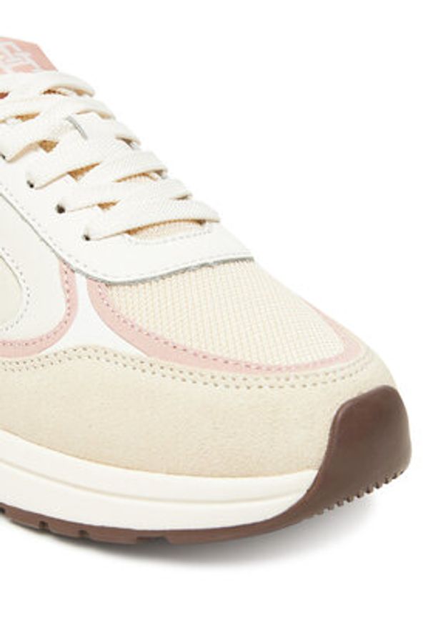 TOMMY HILFIGER - Tommy Hilfiger Sneakersy Casual Fashion Runner Mix FW0FW08693 Écru. Okazja: na co dzień. Materiał: skóra