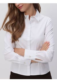 Reserved - Koszula slim fit - biały. Kolor: biały. Materiał: tkanina, bawełna