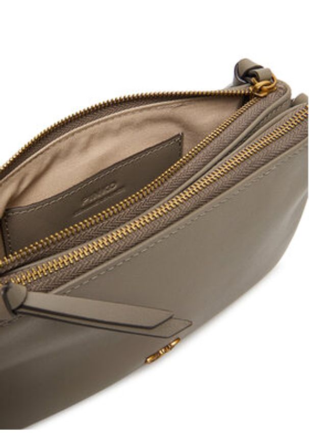 Pinko - PINKO Torebka Double Mini Al 25-26 PLTT 105359 A0QO Szary. Kolor: szary. Materiał: skórzane