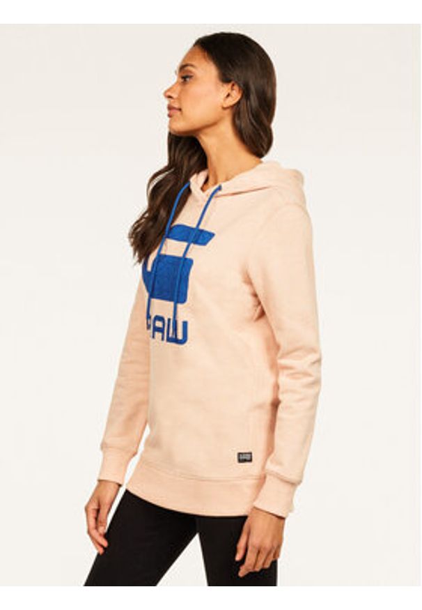 G-Star RAW - G-Star Raw Bluza Boyfriend Diamond Line Graphic Hooded D16236-A613-B243 Różowy Loose Fit. Kolor: różowy. Materiał: bawełna
