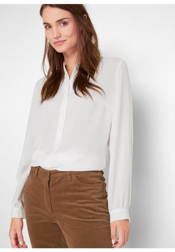 bonprix - Spodnie sztruksowe. Stan: obniżony. Kolor: brązowy. Materiał: sztruks