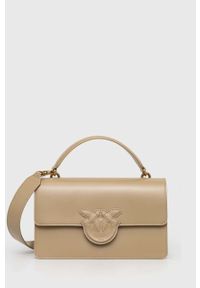 Pinko torebka skórzana kolor beżowy. Kolor: beżowy. Materiał: skórzane #1