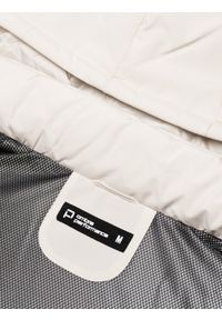 Ombre Clothing - Zimowa kurtka męska z odpinanym kapturem i kieszeniami cargo - kremowa V2 - Rozmiar: S. Kolor: kremowy. Materiał: poliester. Sezon: zima #8