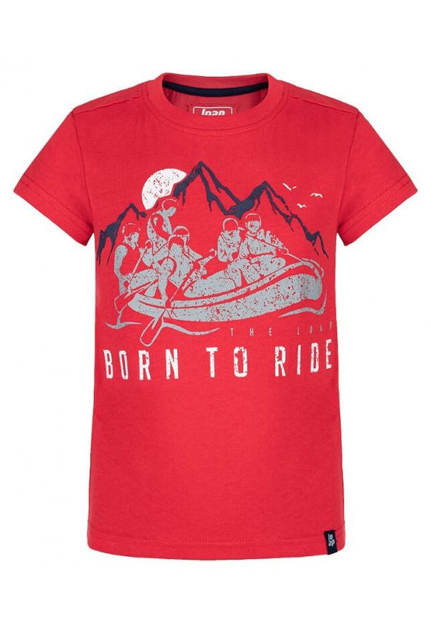 Lowa - Koszulka dziecięca Bavis 116 - Miękka bawełna z modnym nadrukiem. Typ kołnierza: polo. Kolor: fioletowy. Materiał: bawełna. Wzór: nadruk