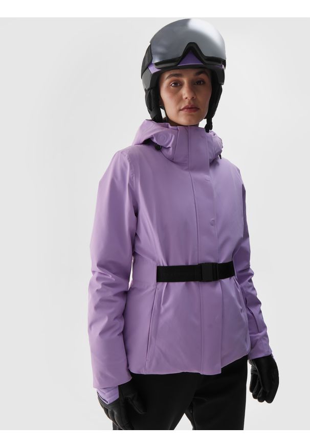 4f - 4F Kurtka narciarska membrana Dermizax 20000 damska - fioletowa XXL. Typ kołnierza: kaptur. Kolor: fioletowy. Materiał: materiał, dzianina, tkanina. Długość: długie. Wzór: aplikacja. Sezon: zima. Styl: klasyczny