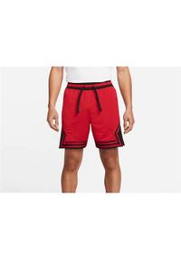 Spodnie koszykarskie męskie Nike Air Jordan Dri-fit. Kolor: czerwony. Materiał: materiał, syntetyk. Technologia: Dri-Fit (Nike). Długość: krótkie. Sport: koszykówka