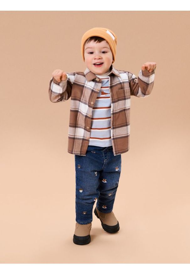 Sinsay - Bawełniana koszula w kratę - wielobarwny. Materiał: bawełna