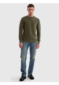 Big-Star - Sweter męski bawełniany khaki Raidat 303. Kolor: zielony. Materiał: bawełna. Wzór: kratka #3