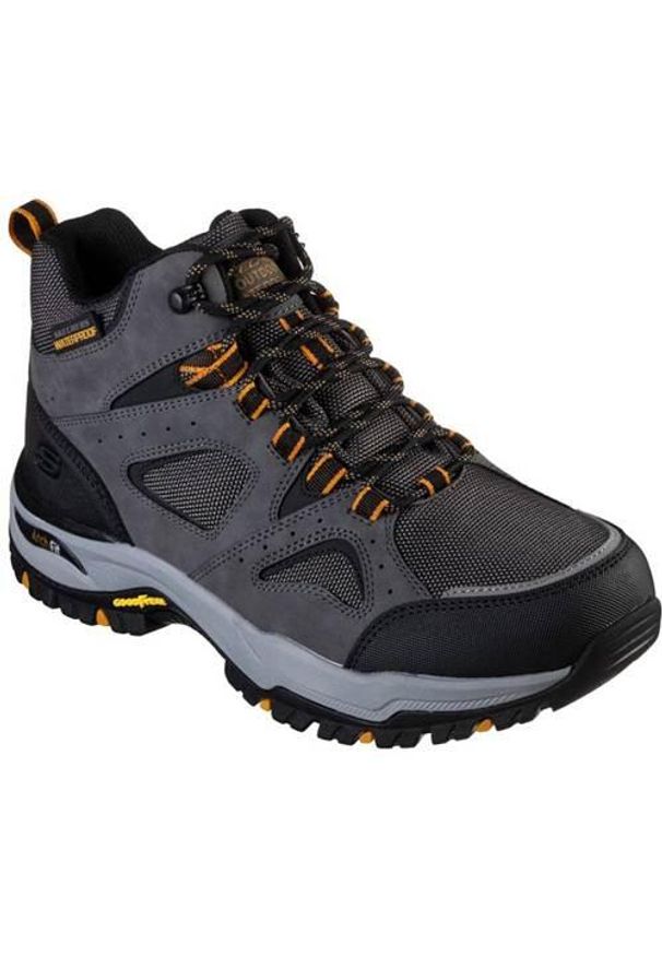 skechers - Buty trekkingowe męskie Skechers Arch Fit Dawson Millard. Wysokość cholewki: za kostkę. Zapięcie: sznurówki. Kolor: szary. Materiał: materiał, syntetyk. Szerokość cholewki: normalna