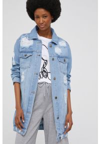 Answear Lab kurtka jeansowa damska przejściowa. Okazja: na co dzień. Kolor: niebieski. Materiał: jeans. Styl: wakacyjny