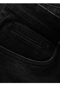 Ombre Clothing - Szorty jeansowe męskie z podwiniętymi nogawkami – czarne V4. Okazja: na co dzień. Kolor: czarny. Materiał: jeans. Długość: krótkie. Wzór: aplikacja, ze splotem. Sezon: lato. Styl: casual, elegancki #8