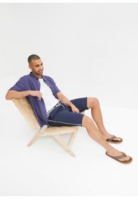 bonprix - Koszula z krótkim rękawem z przewiewnej mieszanki lnu. Kolor: niebieski. Materiał: len. Długość rękawa: krótki rękaw. Długość: krótkie. Sezon: lato #3