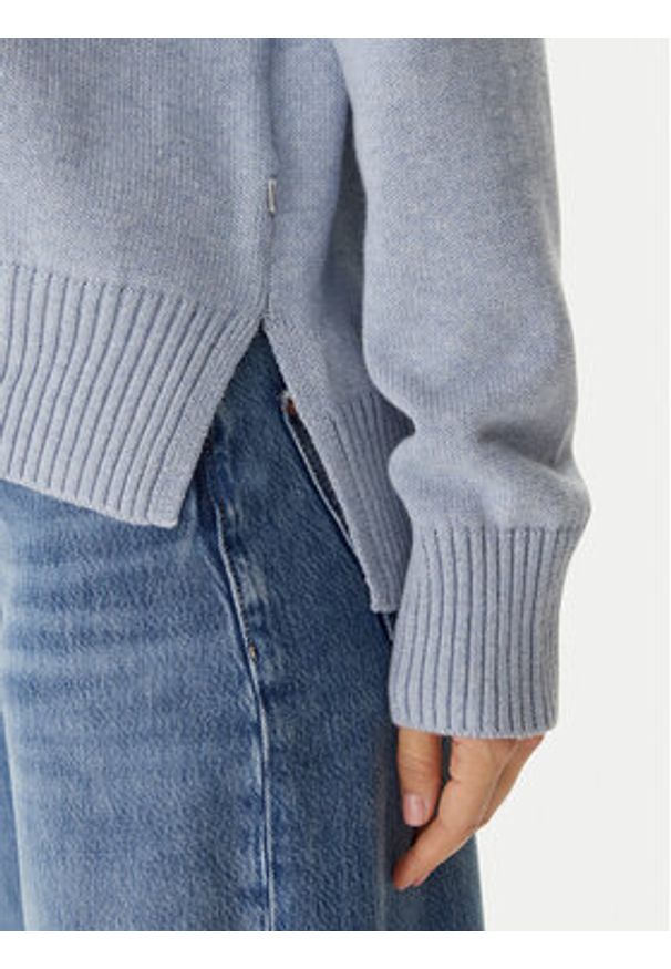 Guess Jeans Sweter W4BR12 Z3HM1 Niebieski Relaxed Fit. Kolor: niebieski. Materiał: bawełna