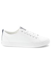 Big-Star - Białe Trampki Big Star Sportowe Obuwie Damskie. Okazja: na co dzień. Kolor: biały. Materiał: guma, syntetyk, jeans, materiał. Szerokość cholewki: normalna. Sezon: lato