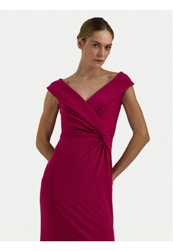 Lauren Ralph Lauren Sukienka wieczorowa 253863940017 Różowy Slim Fit. Kolor: różowy. Materiał: syntetyk. Styl: wizytowy