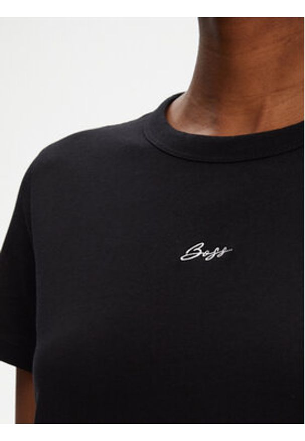 BOSS T-Shirt C_Elogo_5 50547547 Czarny Slim Fit. Kolor: czarny. Materiał: bawełna