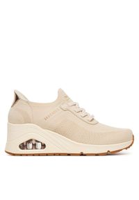 skechers - Skechers Sneakersy Uno Wedge 177531/OFWT Beżowy. Kolor: beżowy. Materiał: skóra #1