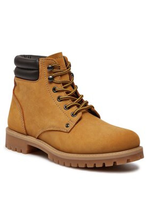 Jack & Jones - Jack&Jones Trapery Jfwstoke 12142357 Żółty. Kolor: brązowy. Materiał: skóra, nubuk