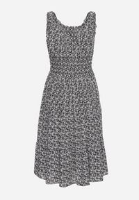 Born2be - Czarna Rozkloszowana Sukienka z Bawełny na Szerokich Ramiączkach z Gumką w Pasie Bellawish. Kolor: czarny. Materiał: bawełna. Długość rękawa: na ramiączkach. Styl: elegancki #5